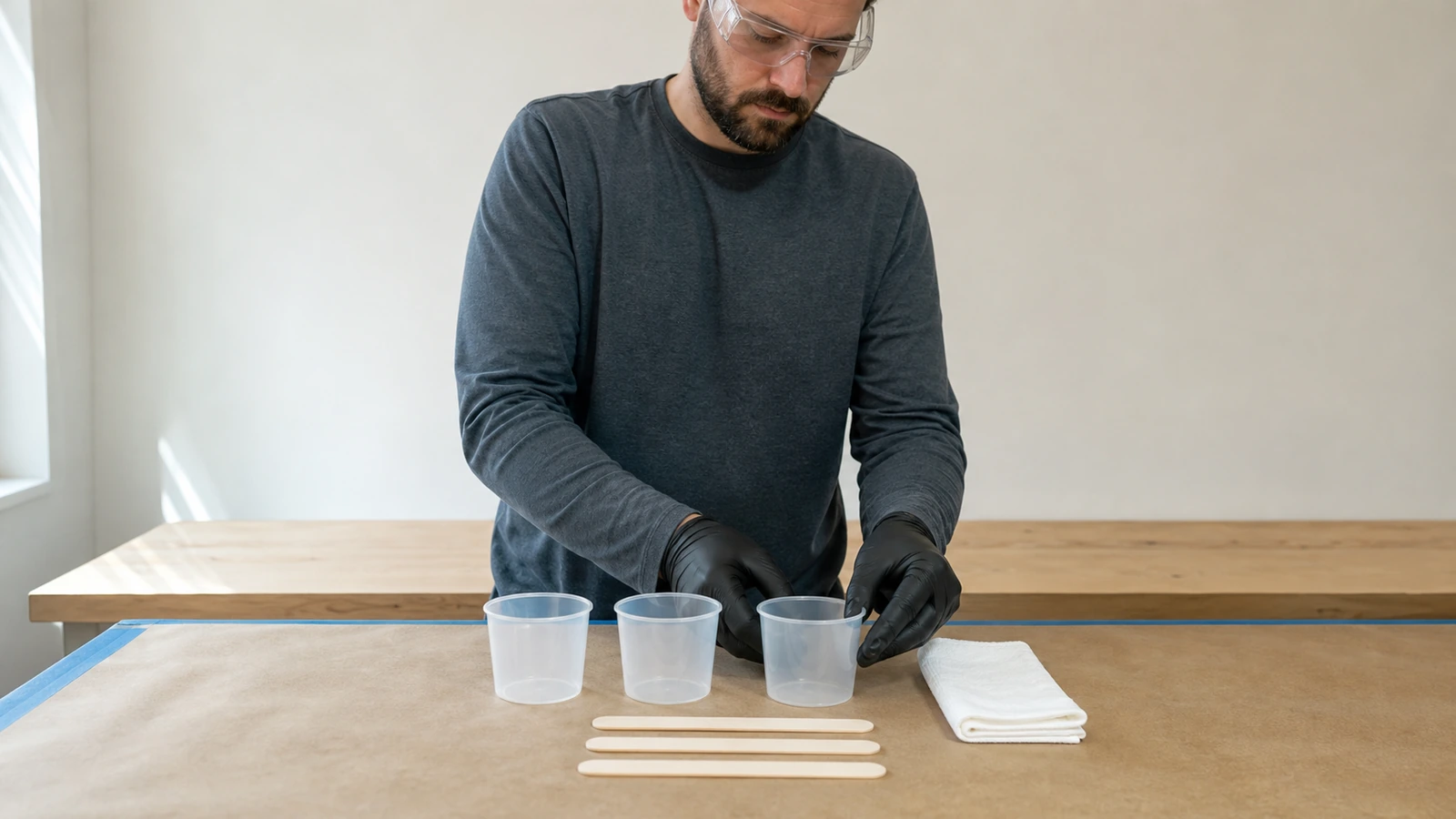 Préparer un atelier sûr avant de travailler la résine — vue d’atelier 1