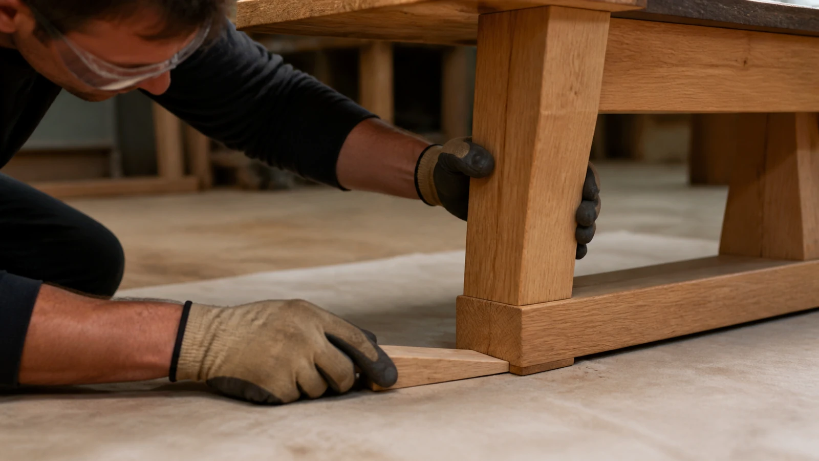 Préparer une coulée sur un plateau en bois — vue d’atelier 1