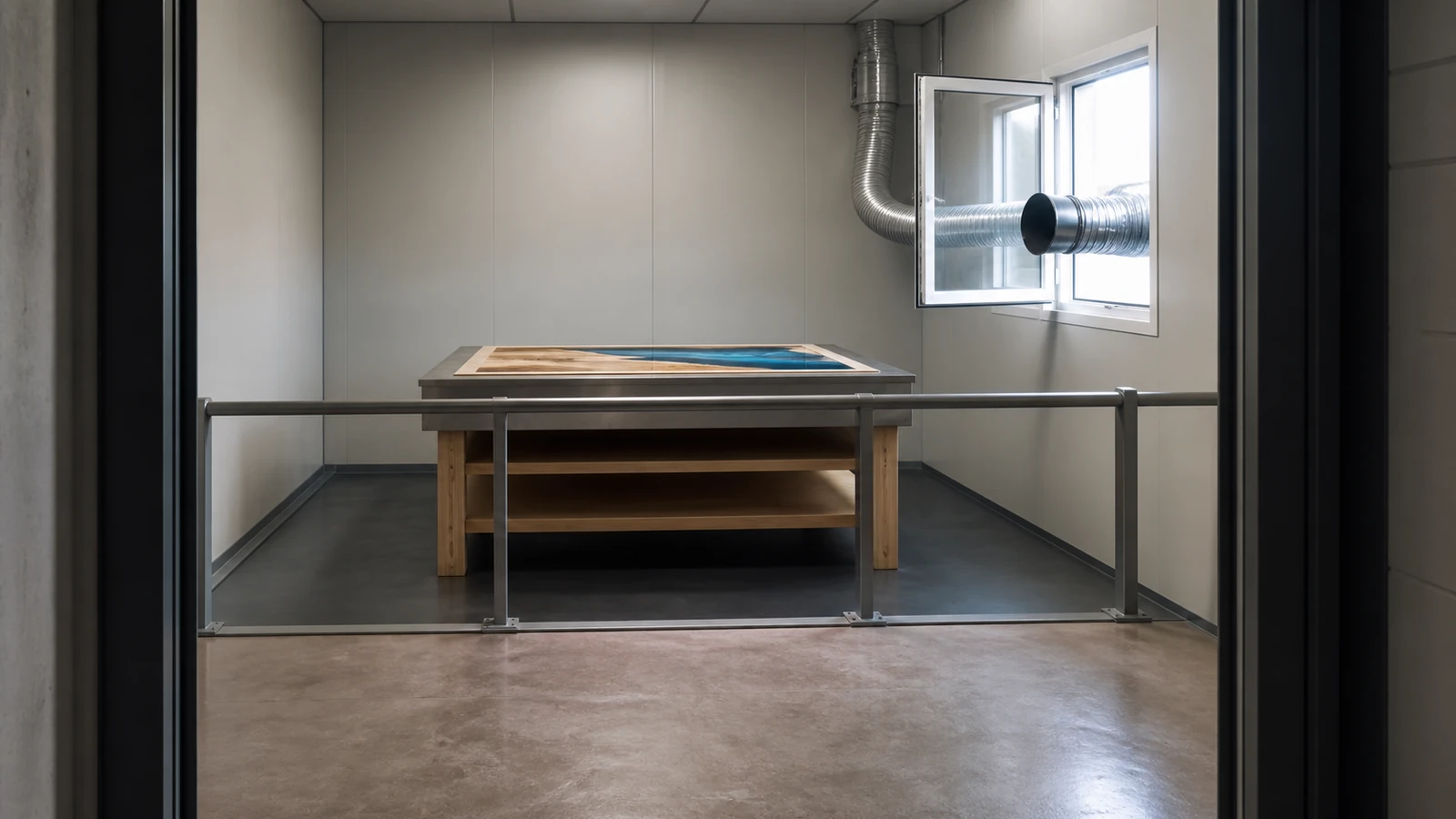 Ventiler l’atelier pendant une coulée de résine — vue d’atelier 3